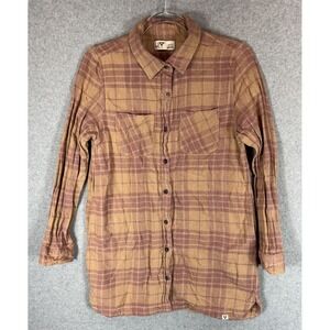 LIV Outdoor Shirt Womens Small Plaid Flannel Button Up Long Sleeve
